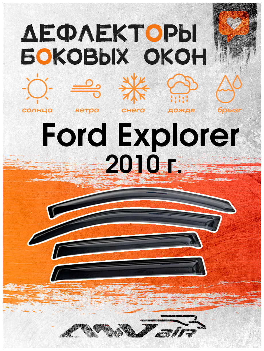Дефлекторы окон на Ford Explorer 2010 г. / Ветровики окон Форд Эксплорер