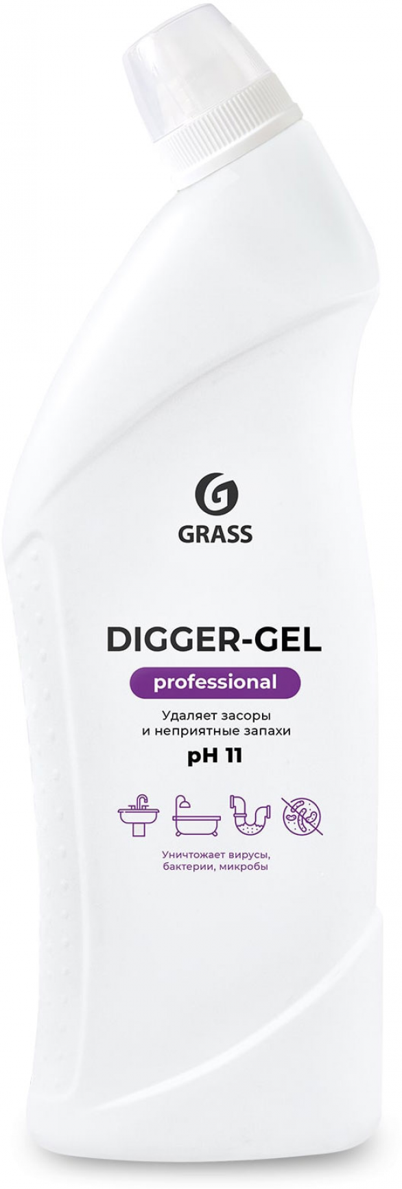 Средство для прочистки канализационных труб Grass "Digger-gel Professional" 1 л