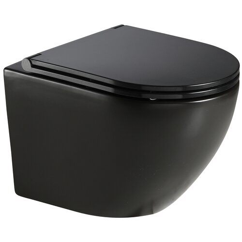 Чаша унитаза подвесная Azario Grado AZ-0046-MB, с сиденьем, микролифт черный