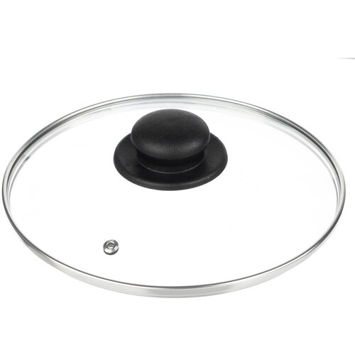 Крышка для сковороды стеклянная с металлическим ободком, 22 см, 1 шт.