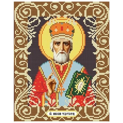 Рисунок на ткани Божья коровка Святой Николай Чудотворец, 20x25 см рисунок на ткани божья коровка святой николай гурьянов 12x16 см