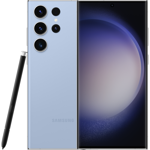 Смартфон Samsung Galaxy S23 Ultra 12/256 ГБ, Dual: nano SIM + eSIM, голубой смартфон samsung galaxy s23 ultra 12 512 гб dual nano sim черный фантом