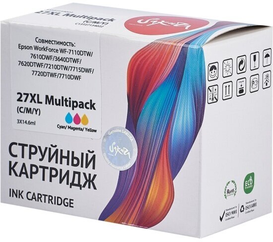 Струйный картридж Sakura Printing Sakura C13T27154022 (27XL Multipack) для Epson, пурпурный, 14,6 мл, 1100 к.