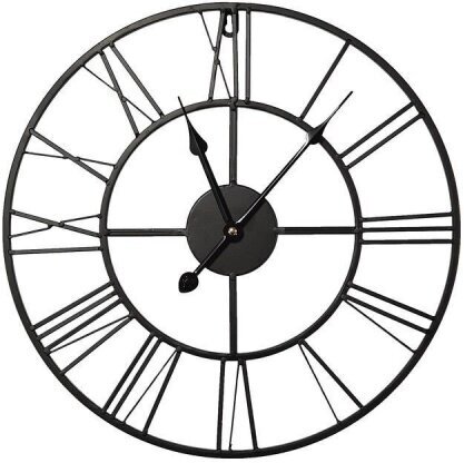 Часы настенные КНР металл, "Black metal clock", 40x40 см