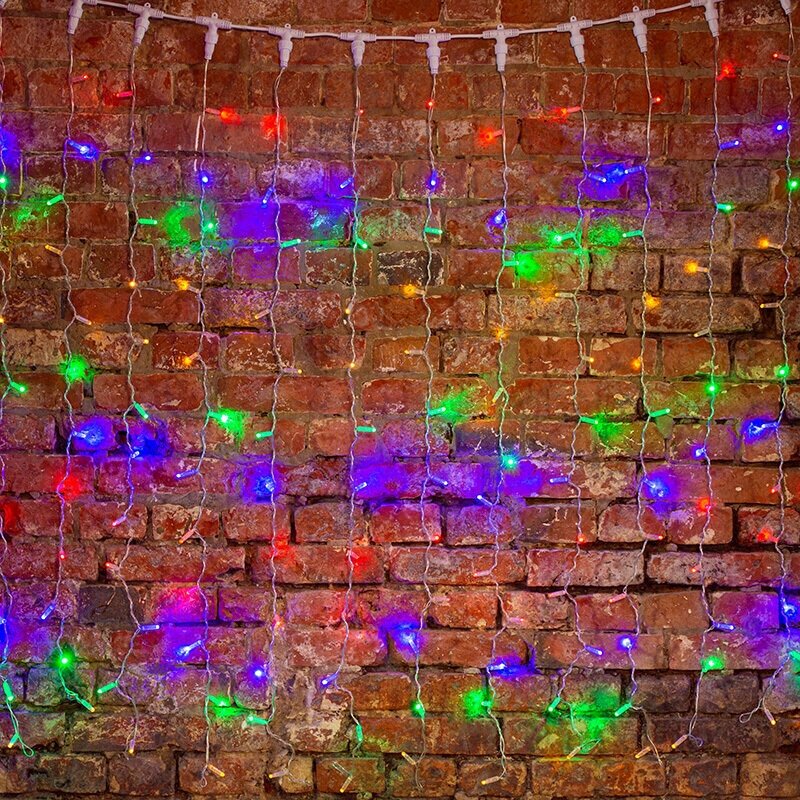 Уличная светодиодная гирлянда Neon-Night "Дождь" мультиколор, прозрачный, ПВХ 2х3 м (448 LED)