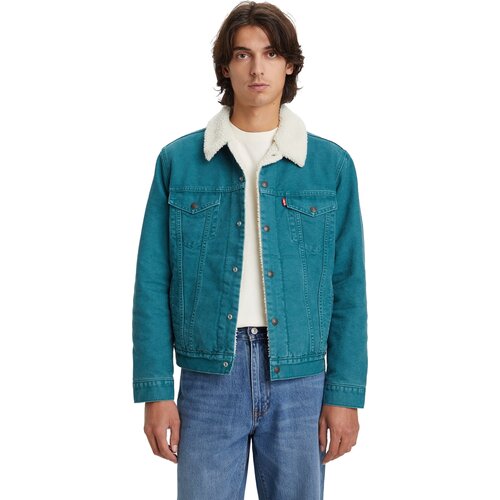 Джинсовая куртка Levi's Type III Sherpa Trucker, размер M, бирюзовый