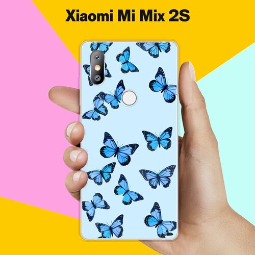 Силиконовый чехол на Xiaomi Mi Mix 2S Бабочки / для Сяоми Ми Микс 2С силиконовый чехол на xiaomi mi mix 2s сяоми ми микс 2с кот призыватель погоды