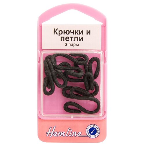 Hemline Крючки и петли для верхней одежды 402.B, черный, (3 шт.)