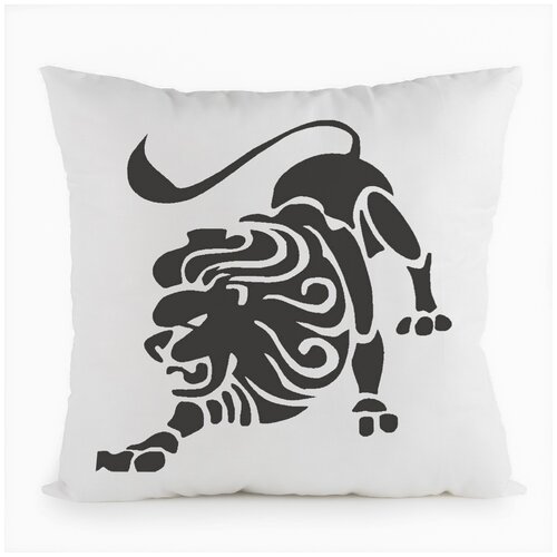 фото Подушка белая coolpodarok лев зодиак,белая