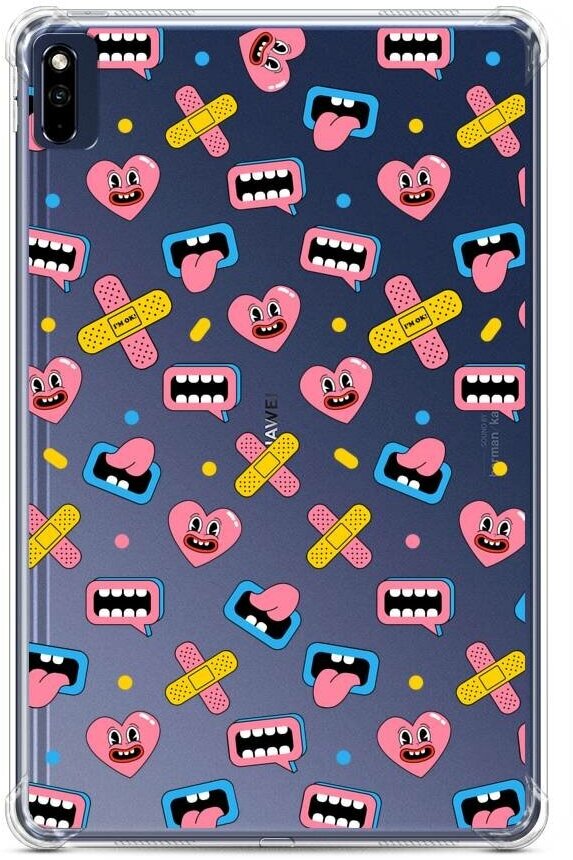 Противоударный силиконовый чехол для планшета Huawei MatePad 10.4 Сartoon mouth stickers