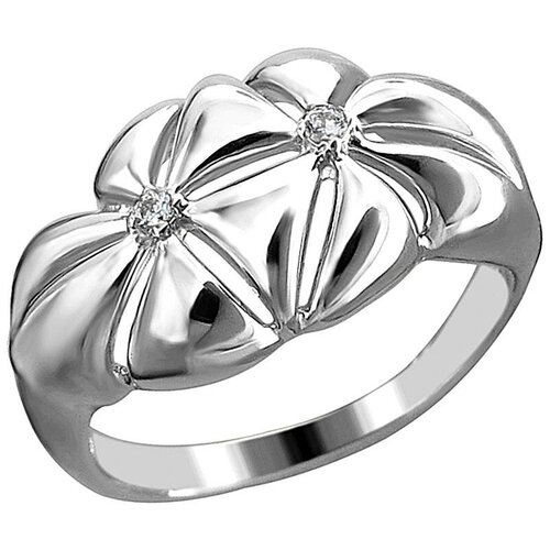 фото Эстет кольцо с 2 фианитами из серебра 01к1513243, размер 19