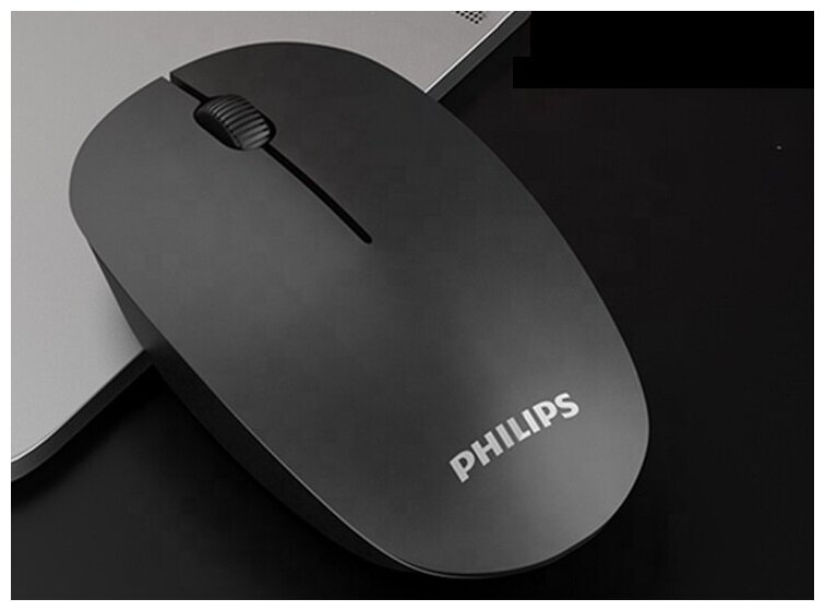 Мышь беспроводная Philips M221 1600dpi Wireless/USB Черный SPK7221