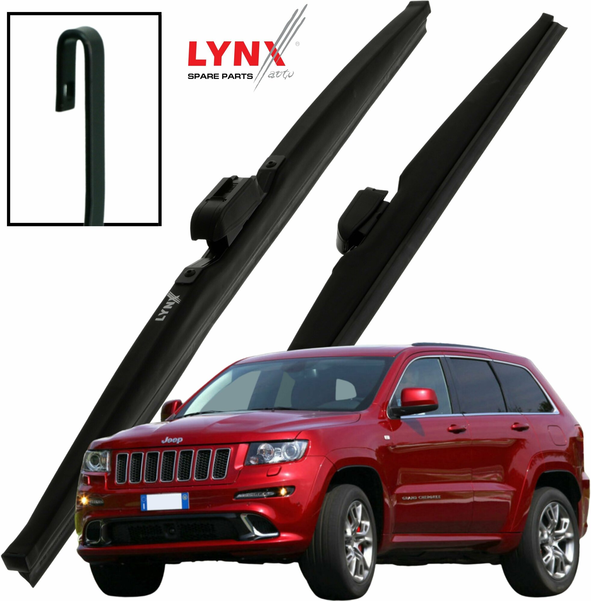 Дворники Jeep Grand Cherokee (4) WK2 Джип Гранд Чероки 2010 2011 2012 2013 Щетки стеклоочистителя зимние LYNXauto к-т 2шт 550мм-530мм