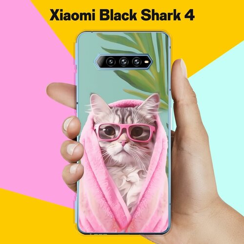 Силиконовый чехол на Xiaomi Black Shark 4 Кот В Очках / для Сяоми Блэк Шарк 4