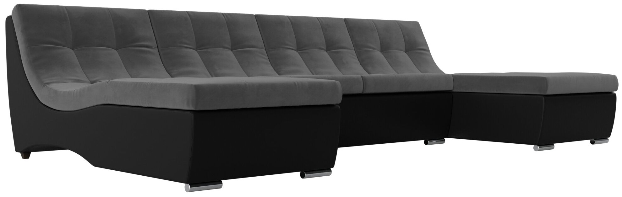 П-образный модульный диван Монреаль, Велюр, Модель 111552