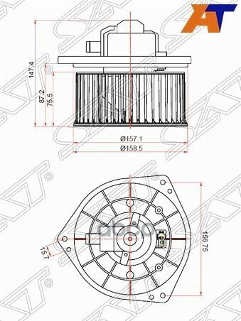 Мотор Отопителя Салона Mitsubishi Lancer 02-10 / Outlander 02-09 / Airtrek 01-05 Sat арт. ST-MR568593