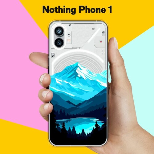 чехол для карт авокадо розовый фон с отверстием Силиконовый чехол на Nothing Phone 1 Горное Озеро / для Носинг Фон 1