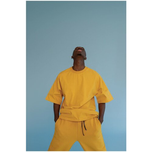 Футболка oversize Premium (Острая горчица, M)