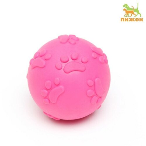 Игрушка для собак Пижон мяч-лапка, tpr, 6 см, розовый