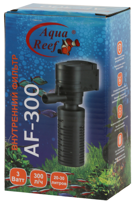 Фильтр внутренний Aqua Reef AF-300 для аквариума 20-30 л (300 л/ч 3 Вт)