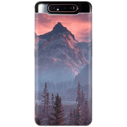 фото Re:pa накладка transparent для samsung galaxy a80 с принтом "лес, горы, зарево"