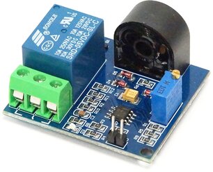 Модуль датчика переменного тока с защитой LC-5A (5А, 5В) / Датчик обнаружения АС тока 0-5А с реле защиты от перегрузки по току
