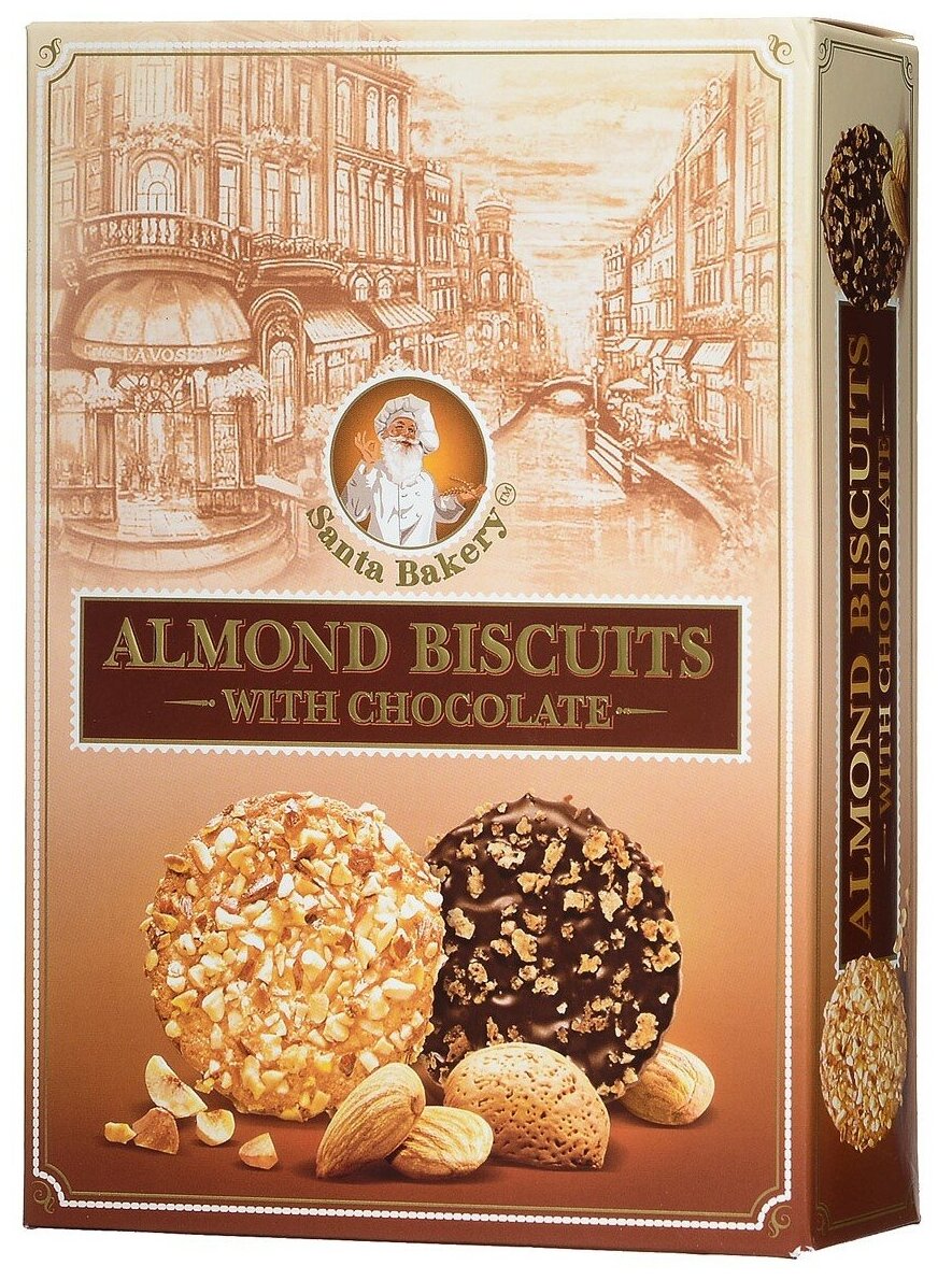 Печенье Santa Bakery "Almond Biscuits" с шоколадом 150г - фотография № 6