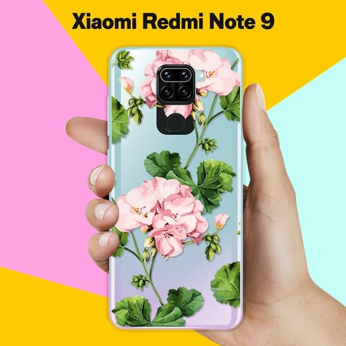 Силиконовый чехол Розовые цветы на Xiaomi Redmi Note 9 силиконовый чехол цветы розовые на xiaomi redmi note 8t