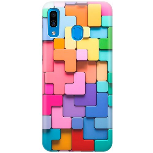 фото Силиконовый чехол на samsung galaxy a20 / a30 / самсунг а20 / а30 с принтом "паттерн из блоков" gosso