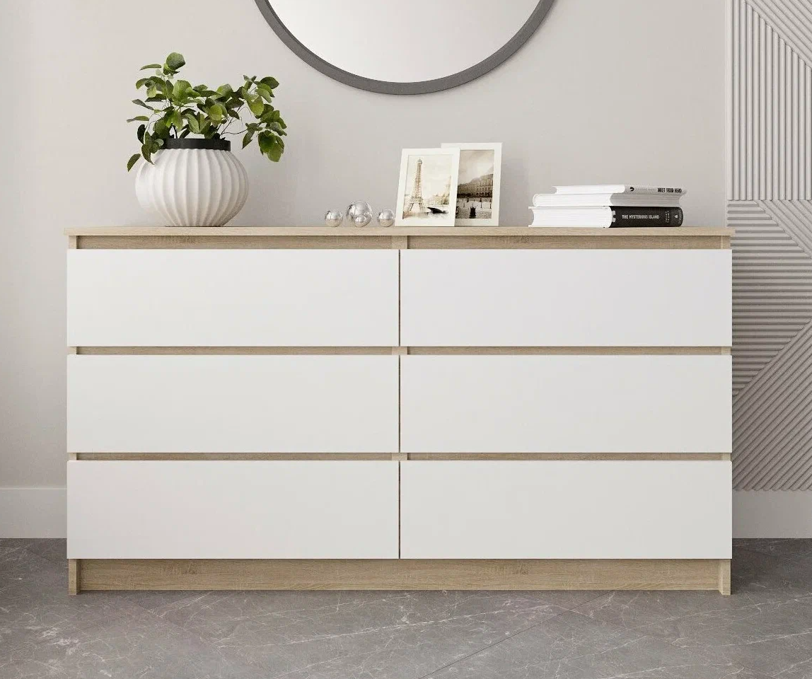 фото Комод Мори МК 1380.6 дуб сонома/белый