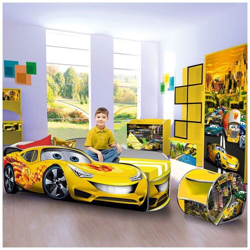 Кровать машина детская кровать для мальчика «Формула 4.0» Красная - 185/85/60см