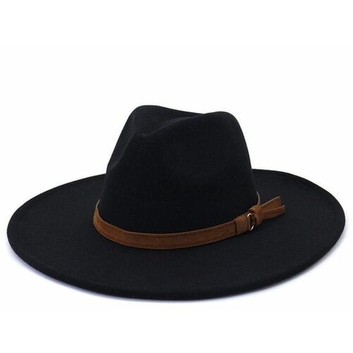 шляпа размер 57 черный Шляпа , размер 57, черный