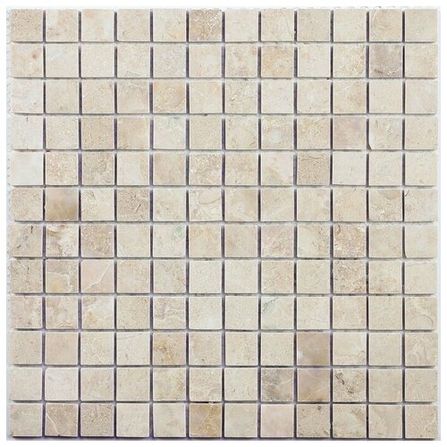 Мозаика из мрамора Cappuccino beige POL 23x23x7 / полированная / на сетке / элемент 23х23 мм/ листа 300х300 мм