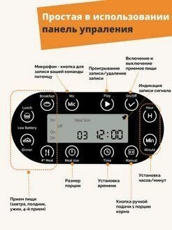 Автоматический дозатор корма для кошек и собак объемом 3,5 л - фотография № 11