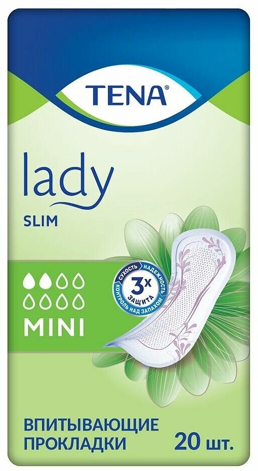Tena Lady Slim Mini прокладки урологические, 20 шт