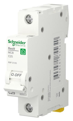 Автоматический выключатель Schneider Electric 1P 25А характеристика С 6000A (АВ) RESI9 R9F12125 - фотография № 2