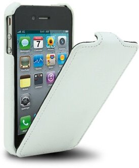 Кожаный чехол флип Melkco Jacka Type для Apple iPhone 4/4S белый