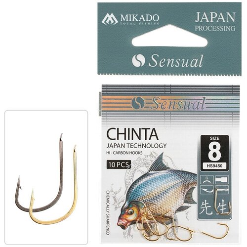 Mikado, Крючки Sensual Chinta W/Ring, №12, BN, 10шт,