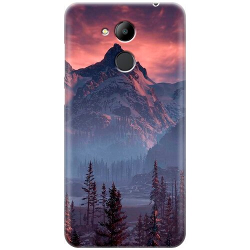 фото Re:pa накладка transparent для honor 6c pro с принтом "лес, горы, зарево"