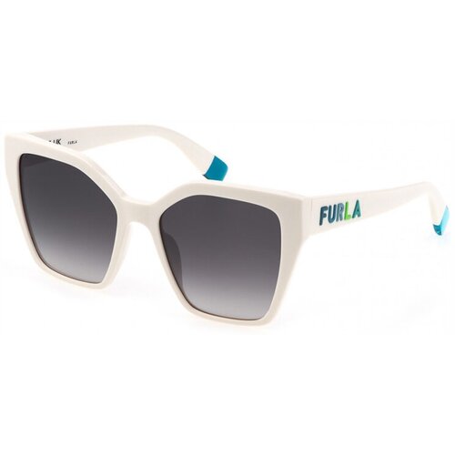 Солнцезащитные очки FURLA, кошачий глаз, градиентные, для женщин, белый