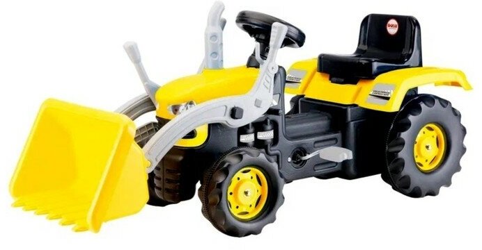 Трактор-экскаватора педальный, цвет жёлто-чёрный