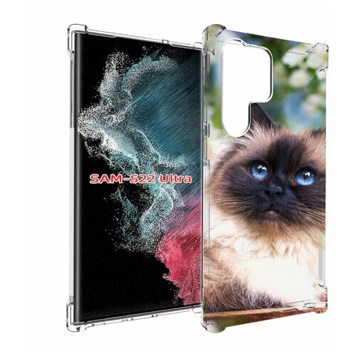 Чехол MyPads порода кошка Бирман для Samsung Galaxy S23 Ultra задняя-панель-накладка-бампер чехол mypads порода кошка бирман для oppo reno 8 lite задняя панель накладка бампер