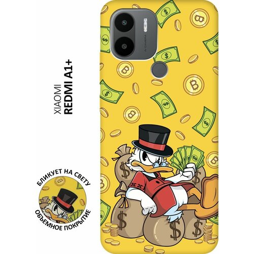 Матовый чехол Rich Scrooge для Xiaomi Redmi A1+ / Сяоми Редми А1 Плюс с 3D эффектом желтый матовый чехол rich scrooge для xiaomi redmi a1 сяоми редми а1 с 3d эффектом черный