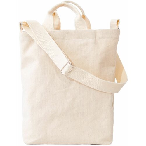 фото Сумка шоппер через плечо тканевая, из плотного канваса, летняя, городская, экрю, 100% хлопок нет бренда