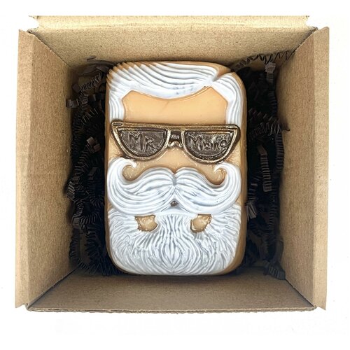 Мыло ручной работы ко Дню Защитника Отечества Мужчина должен быть с бородой 100г/10*10*6 см