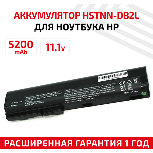 аккумулятор акб аккумуляторная батарея hstnn ibon для ноутбука hp dm1 1110er 10 8в 5200мач черный Аккумулятор (АКБ, аккумуляторная батарея) HSTNN-DB2L для ноутбука HP EliteBook 2560p, 5200мАч, черный