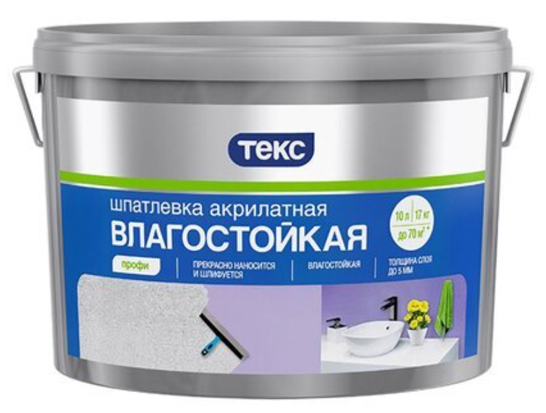 фото Шпатлевка ТЕКС акрилатная влагостойкая Профи