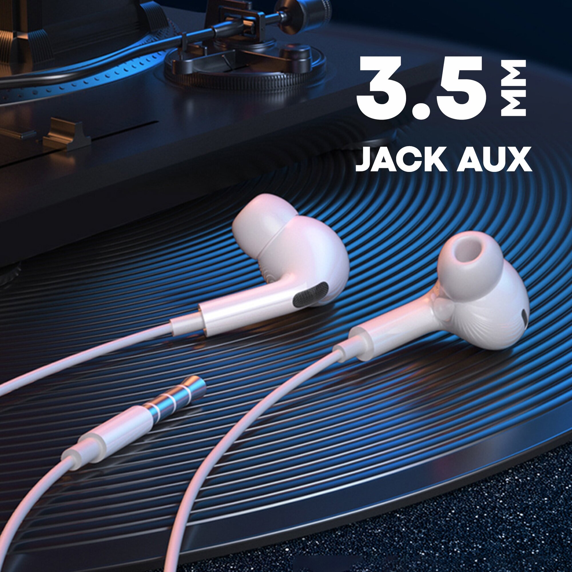 Проводные вукуумные наушники с микрофоном разъем mini JACK AUX AMFOX EARStar 3 игровая гарнитура для компьютера телефона и пк на Android белые