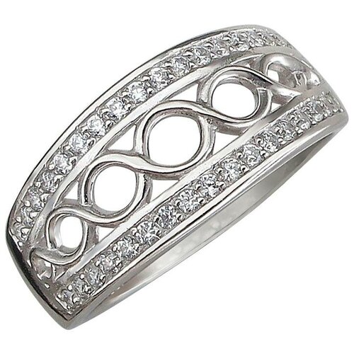 фото Эстет кольцо с 34 фианитами из серебра л8к1519514, размер 16