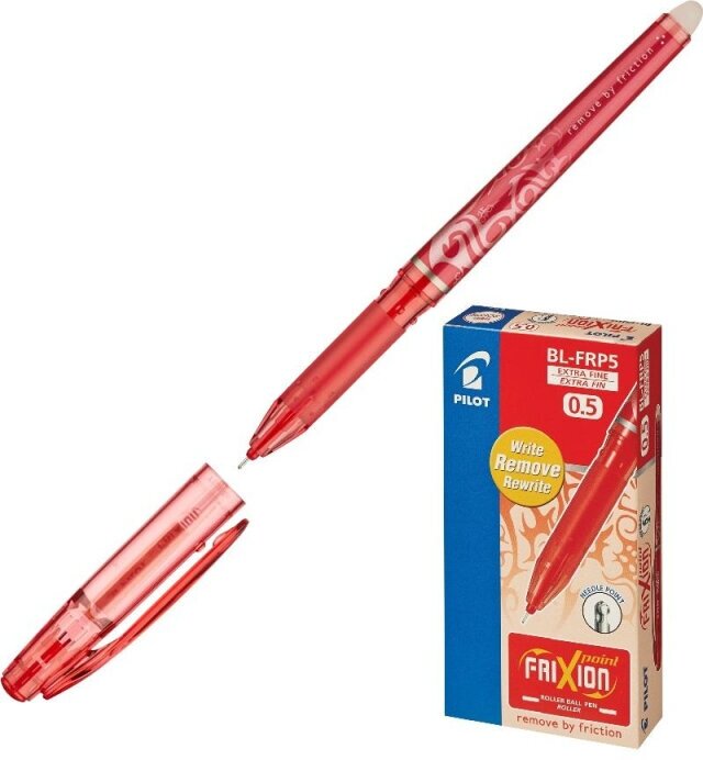 Ручка гелевая PILOT BL-FRP5 Frixion Рoint резин.манжет. 0,25мм красный - фотография № 5